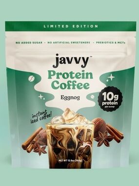 NEW Javvy Eggnog Protein Coffee